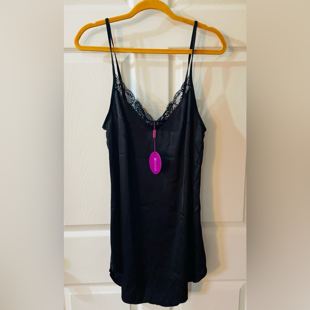 Chic Black Lace Trim Mini Dress